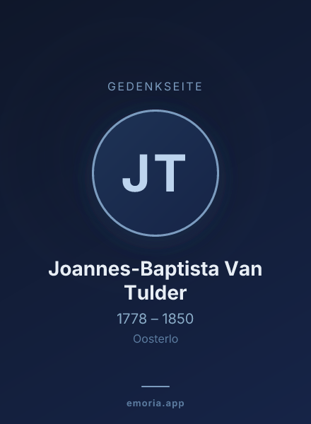 Gedenkportrait von Joannes-Baptista Van Tulder