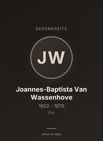 Gedenkportrait von Joannes-Baptista Van Wassenhove
