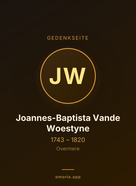 Gedenkportrait von Joannes-Baptista Vande Woestyne
