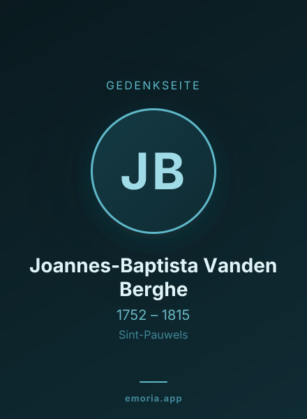 Gedenkportrait von Joannes-Baptista Vanden Berghe