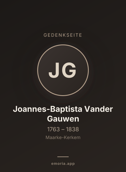 Gedenkportrait von Joannes-Baptista Vander Gauwen