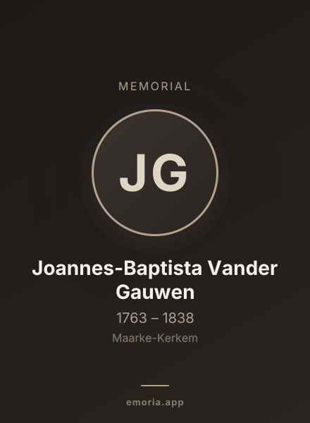 Memorial portrait of Joannes-Baptista Vander Gauwen