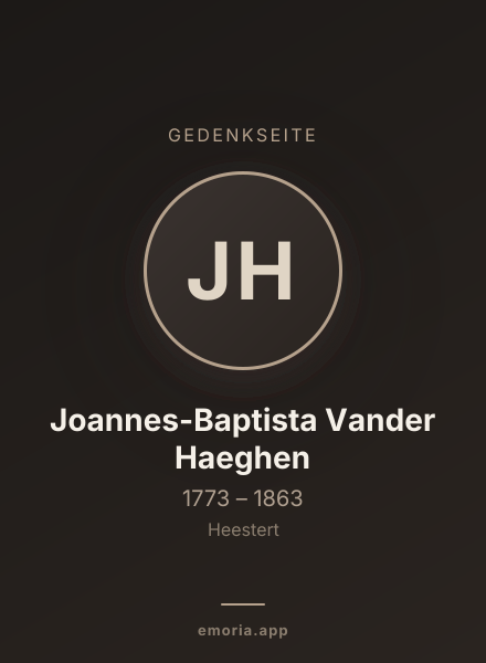 Gedenkportrait von Joannes-Baptista Vander Haeghen