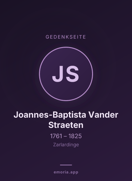 Gedenkportrait von Joannes-Baptista Vander Straeten