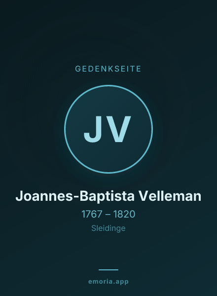 Gedenkportrait von Joannes-Baptista Velleman