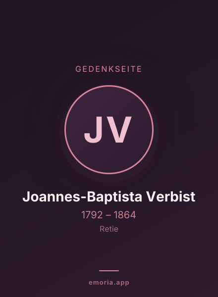 Gedenkportrait von Joannes-Baptista Verbist