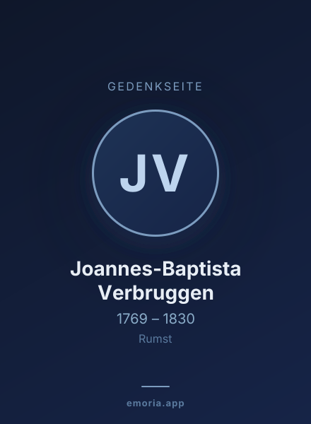 Gedenkportrait von Joannes-Baptista Verbruggen