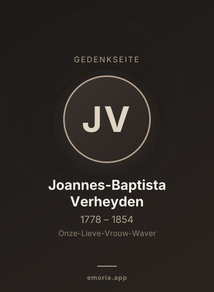 Gedenkportrait von Joannes-Baptista Verheyden