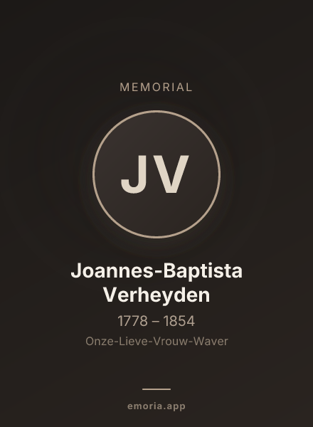 Memorial portrait of Joannes-Baptista Verheyden