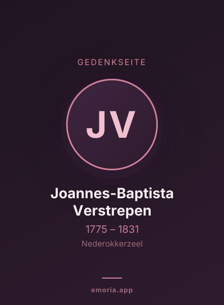 Gedenkportrait von Joannes-Baptista Verstrepen
