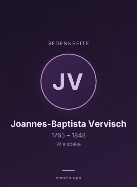 Gedenkportrait von Joannes-Baptista Vervisch