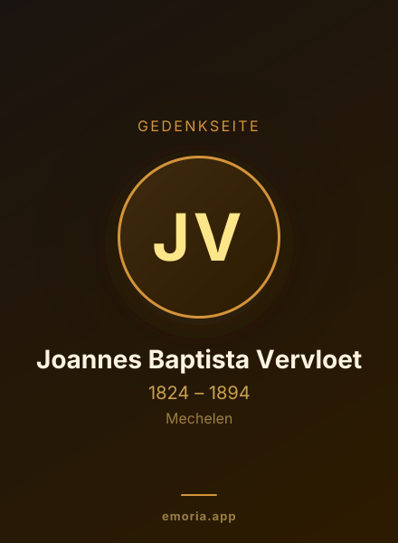 Gedenkportrait von Joannes Baptista Vervloet