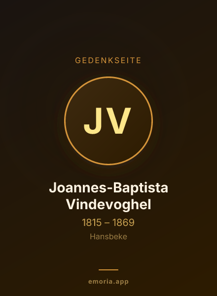 Gedenkportrait von Joannes-Baptista Vindevoghel