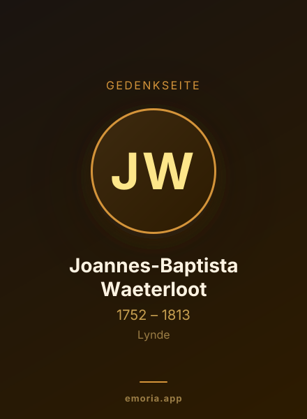 Gedenkportrait von Joannes-Baptista Waeterloot
