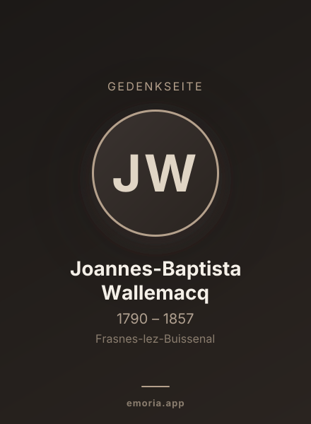 Gedenkportrait von Joannes-Baptista Wallemacq
