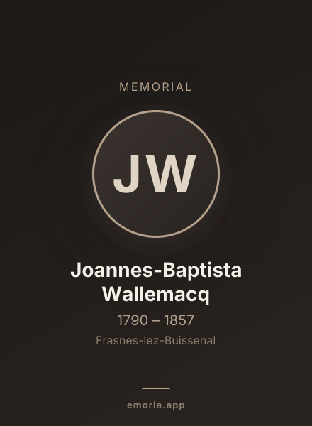 Memorial portrait of Joannes-Baptista Wallemacq