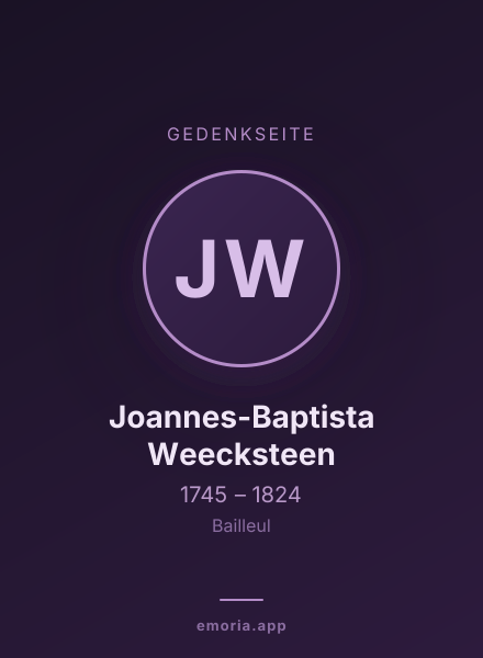 Gedenkportrait von Joannes-Baptista Weecksteen