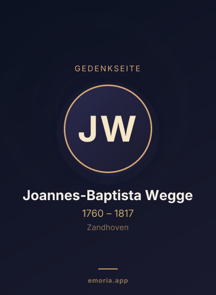 Gedenkportrait von Joannes-Baptista Wegge
