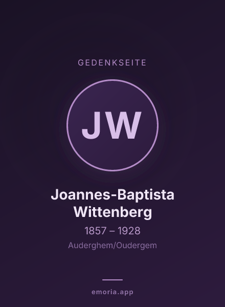 Gedenkportrait von Joannes-Baptista Wittenberg
