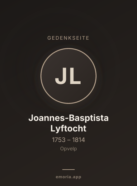 Gedenkportrait von Joannes-Basptista Lyftocht