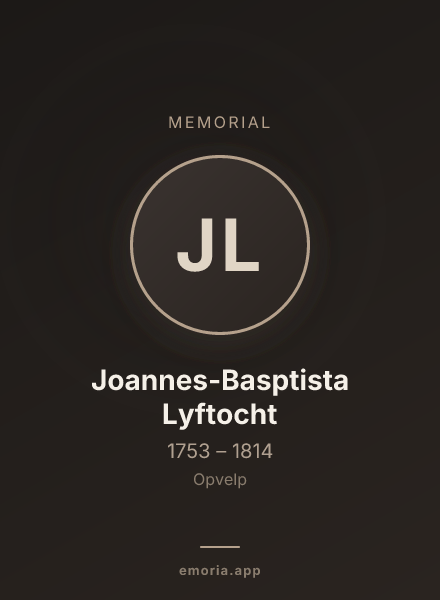 Memorial portrait of Joannes-Basptista Lyftocht