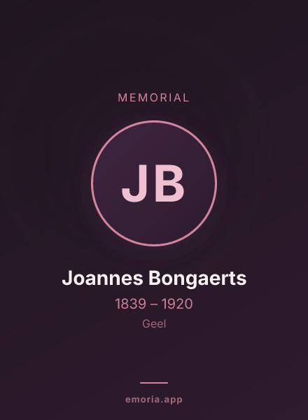 Memorial portrait of Joannes Bongaerts