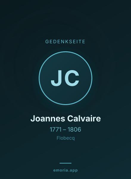 Gedenkportrait von Joannes Calvaire