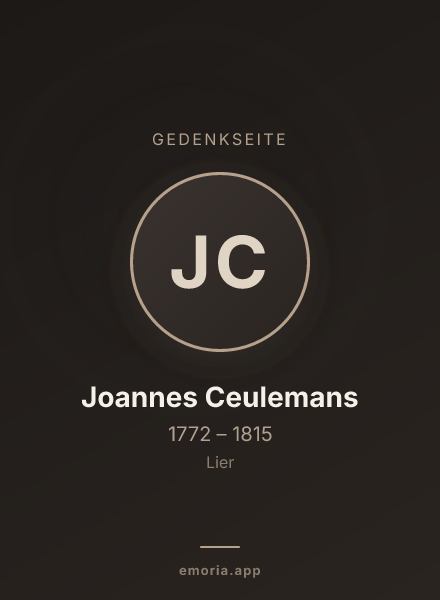 Gedenkportrait von Joannes Ceulemans