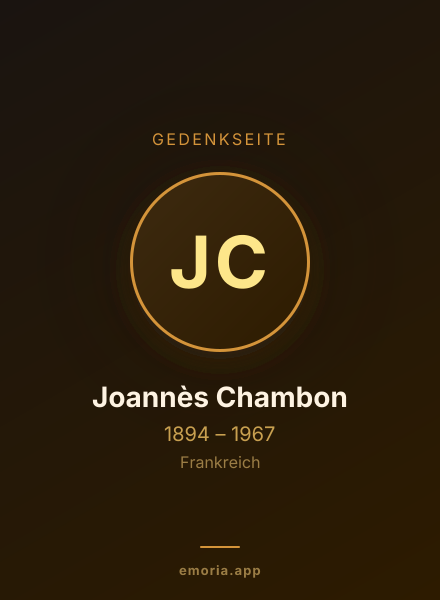 Gedenkportrait von Joannès Chambon