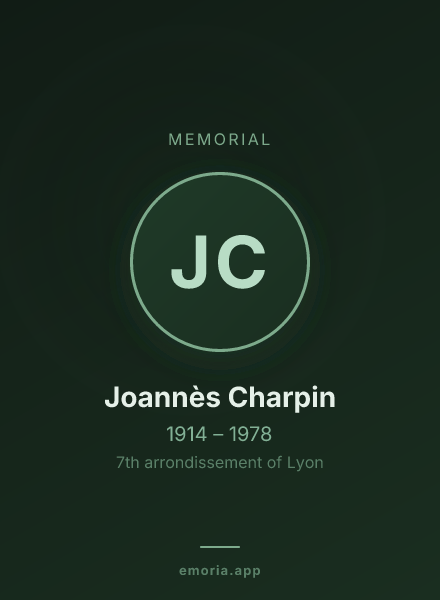 Memorial portrait of Joannès Charpin