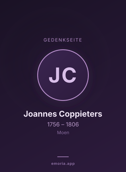 Gedenkportrait von Joannes Coppieters