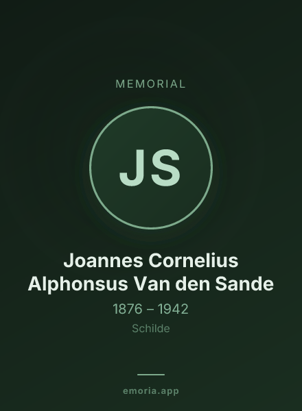 Memorial portrait of Joannes Cornelius Alphonsus Van den Sande