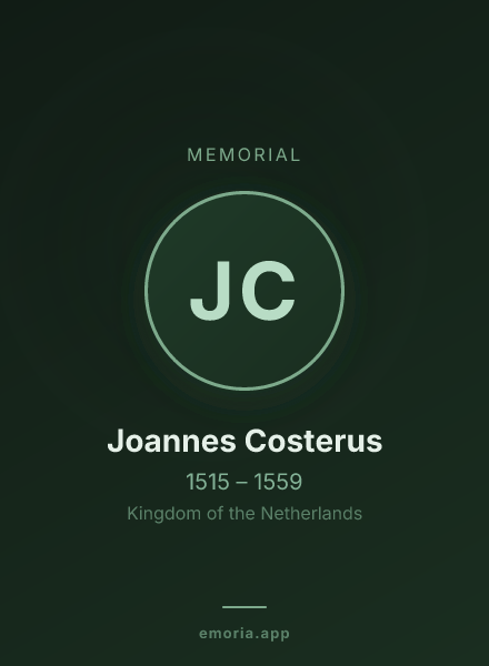 Memorial portrait of Joannes Costerus