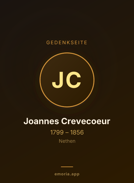 Gedenkportrait von Joannes Crevecoeur