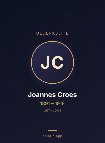Gedenkportrait von Joannes Croes
