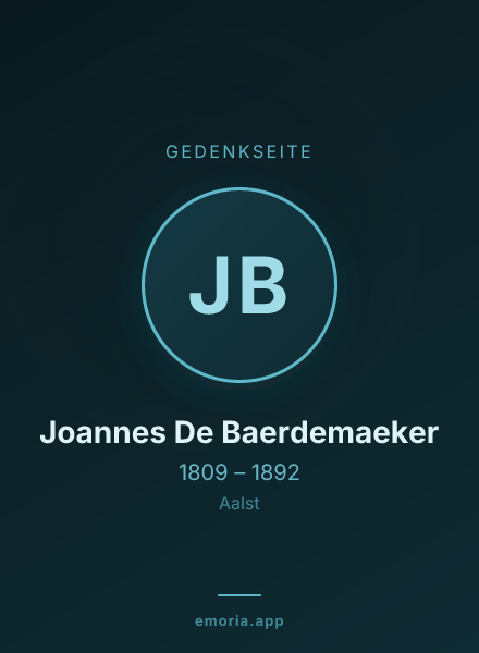 Gedenkportrait von Joannes De Baerdemaeker