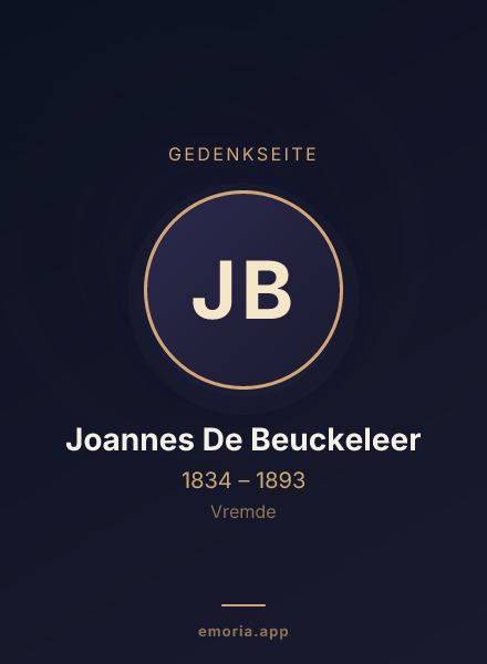 Gedenkportrait von Joannes De Beuckeleer
