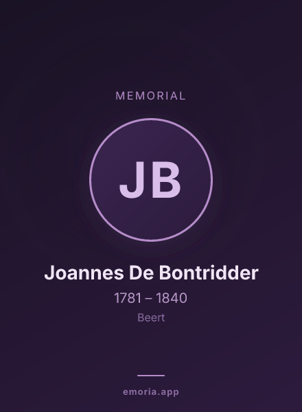 Memorial portrait of Joannes De Bontridder