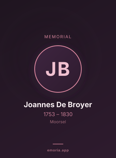 Memorial portrait of Joannes De Broyer