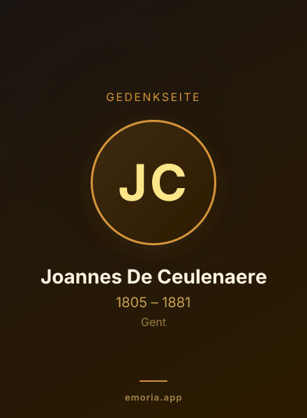 Gedenkportrait von Joannes De Ceulenaere