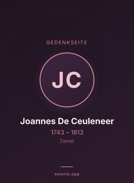 Gedenkportrait von Joannes De Ceuleneer