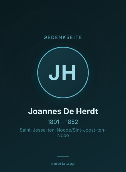 Gedenkportrait von Joannes De Herdt