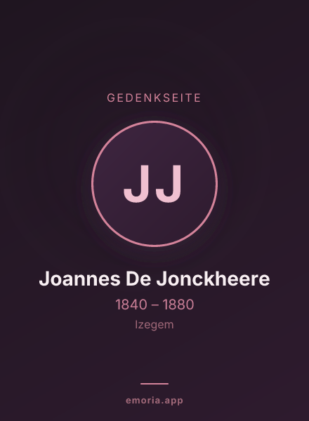 Gedenkportrait von Joannes De Jonckheere