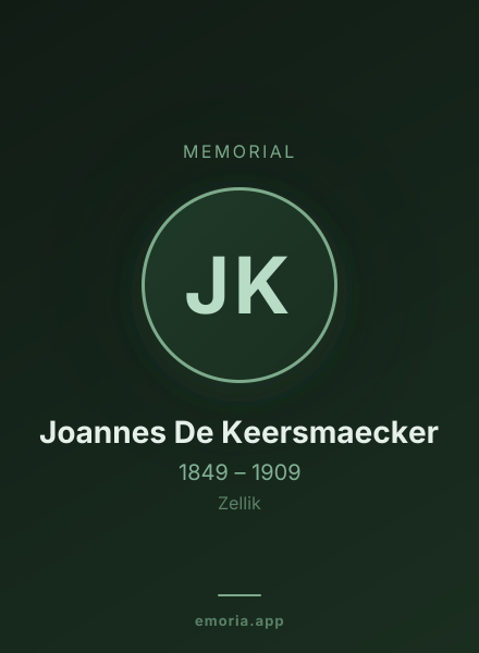 Memorial portrait of Joannes De Keersmaecker