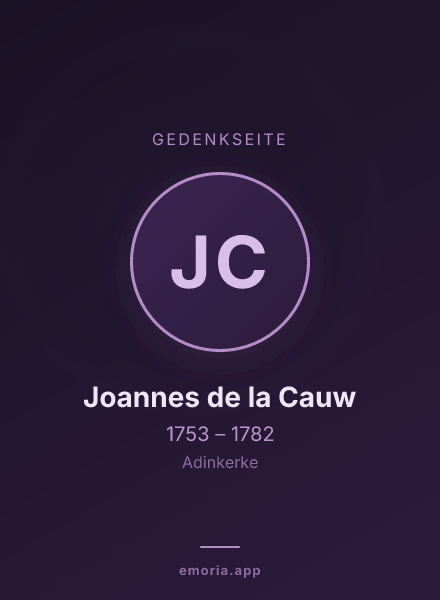 Gedenkportrait von Joannes de la Cauw