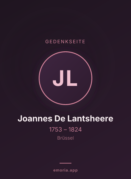 Gedenkportrait von Joannes De Lantsheere