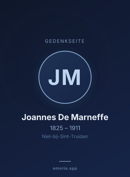 Gedenkportrait von Joannes De Marneffe