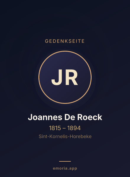 Gedenkportrait von Joannes De Roeck