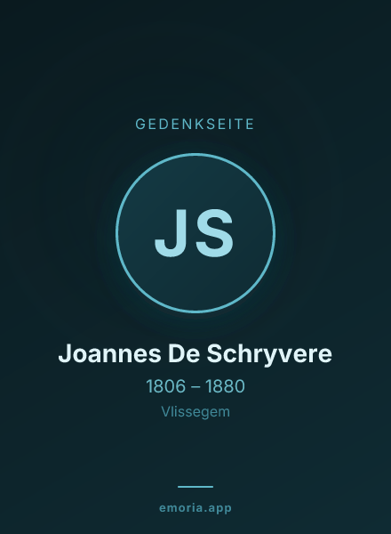 Gedenkportrait von Joannes De Schryvere