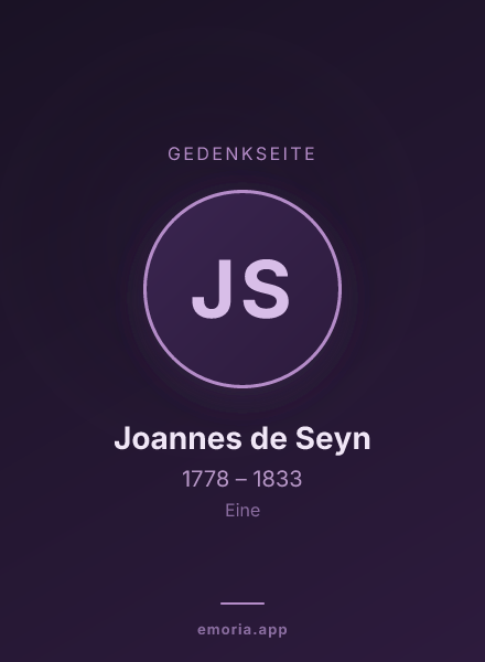 Gedenkportrait von Joannes de Seyn